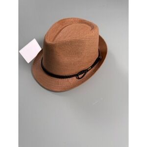 Lucky 7 Hat One Size 100% Paper Casual Fedora Style Light Brown Preppy